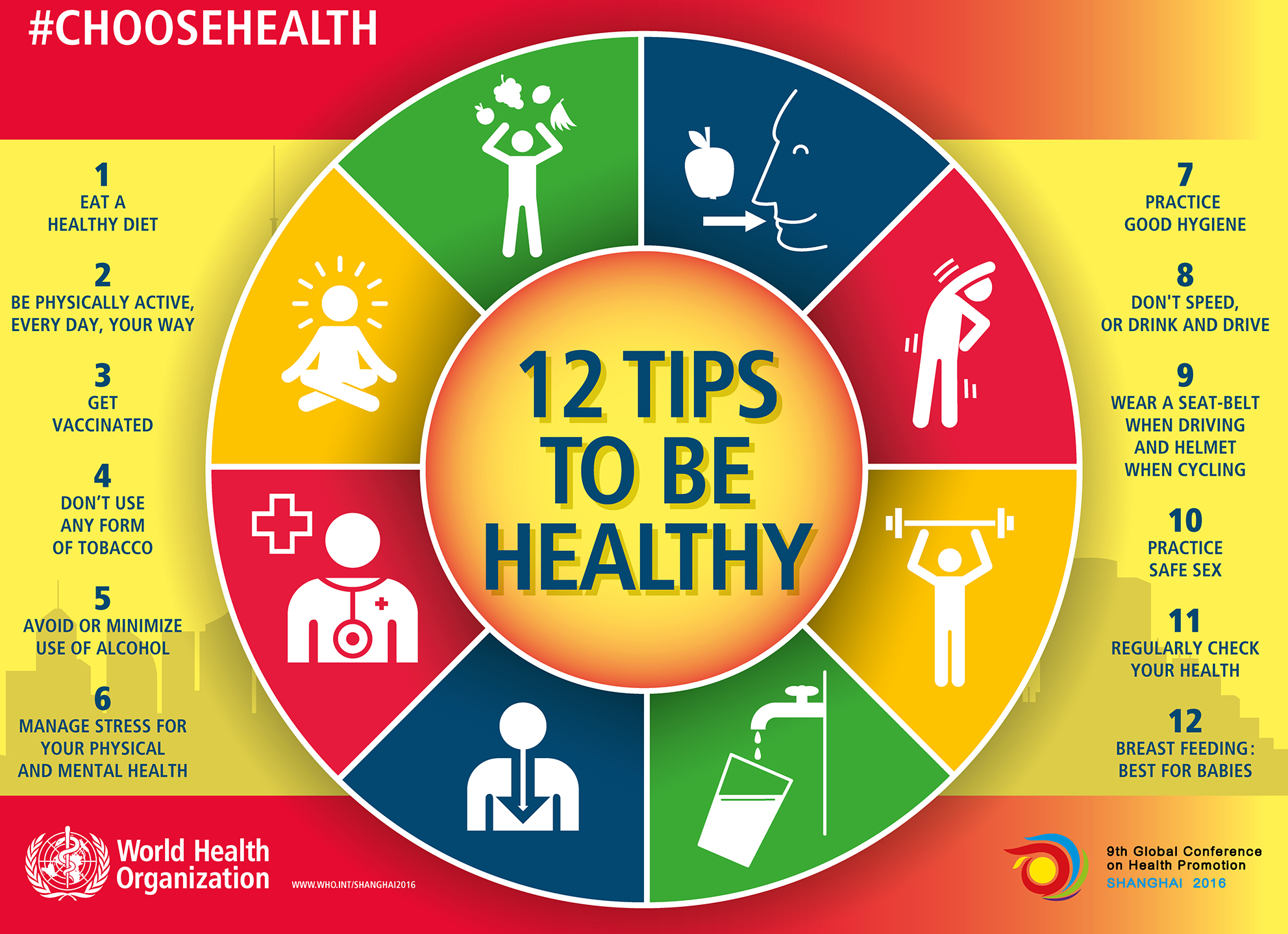 12 tips for a healthy lifestyle